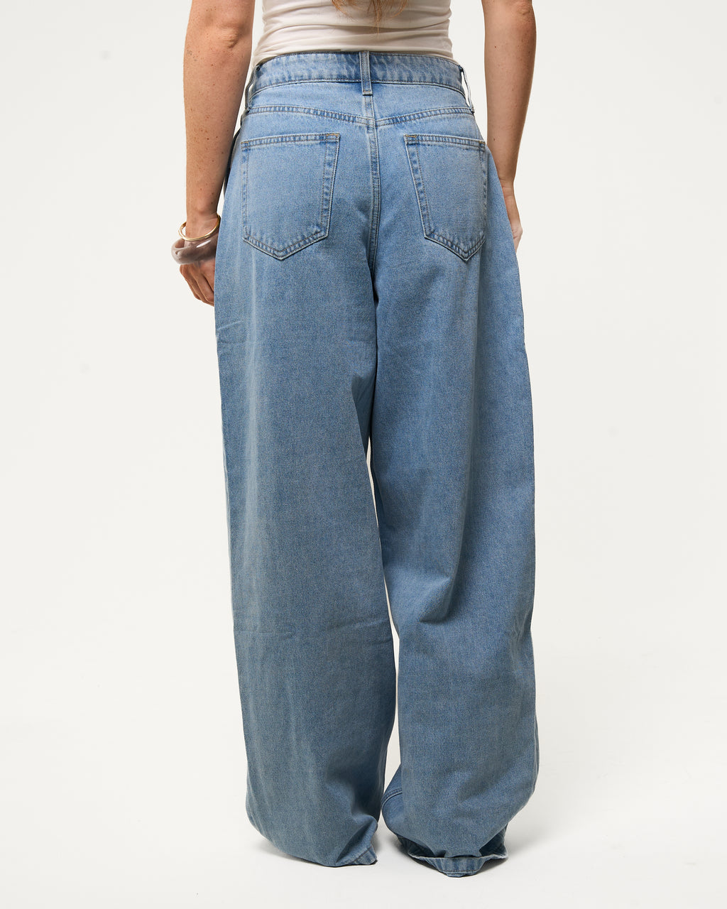 Baggy jeans met plooien