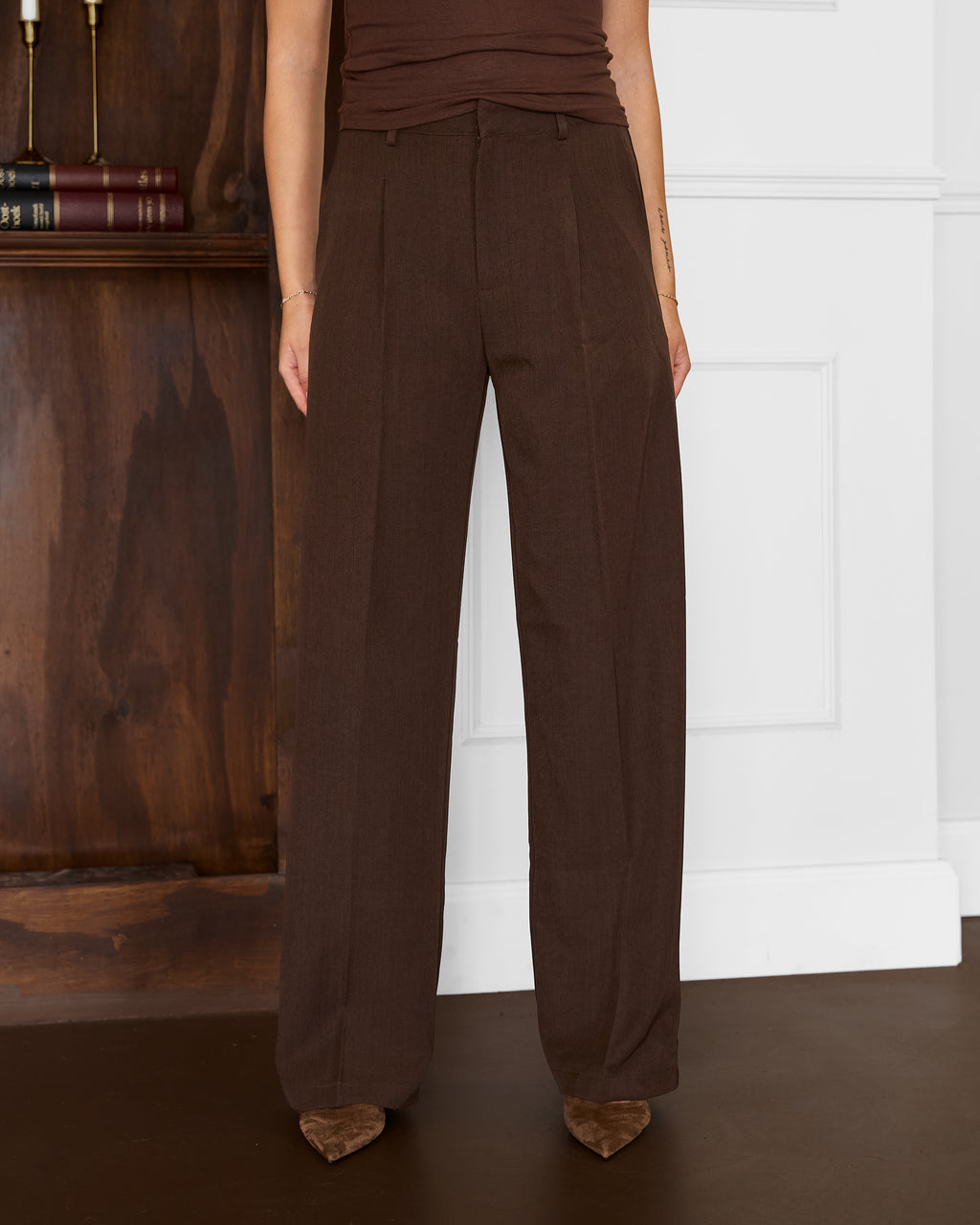 Classic pantalon donkerbruin