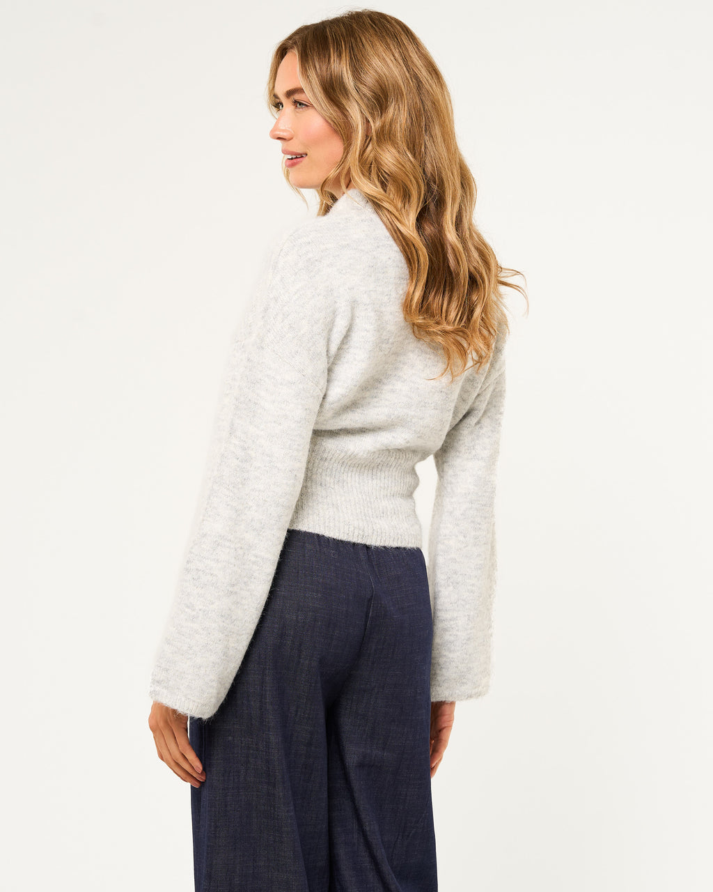 Fijngebreide oversized trui grijs