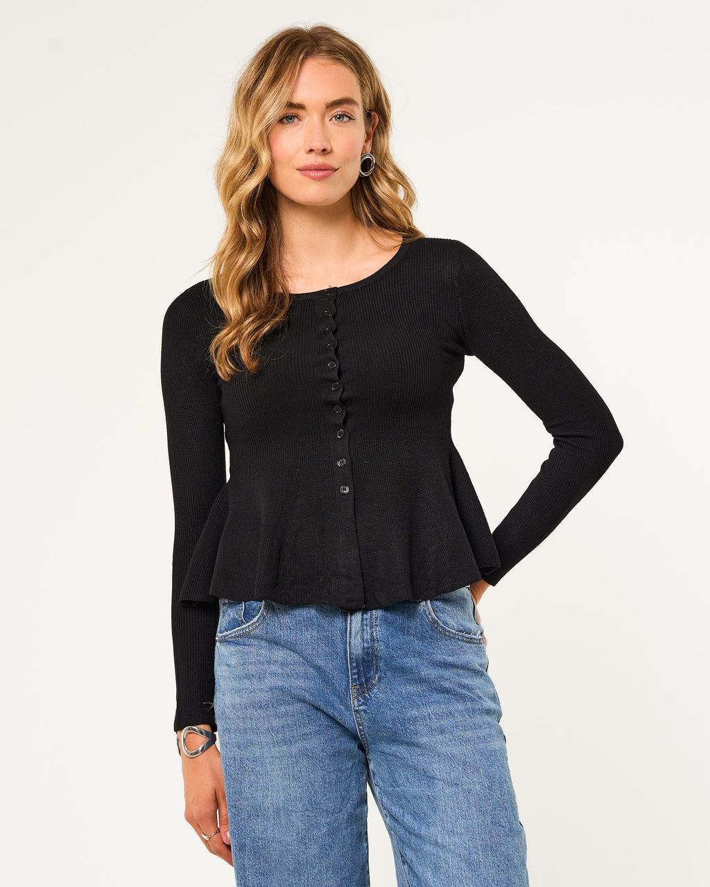 Peplum vest zwart