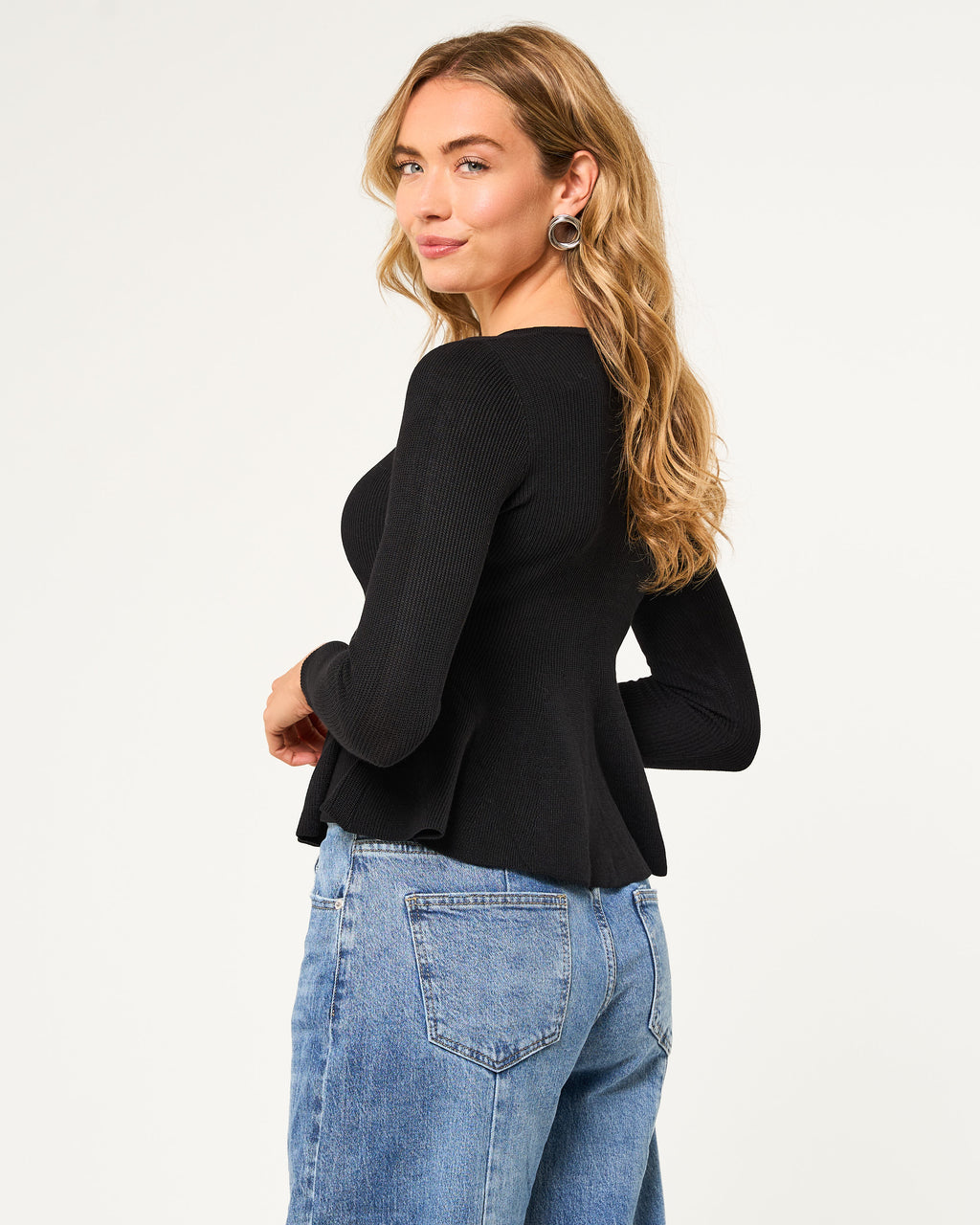 Peplum vest zwart