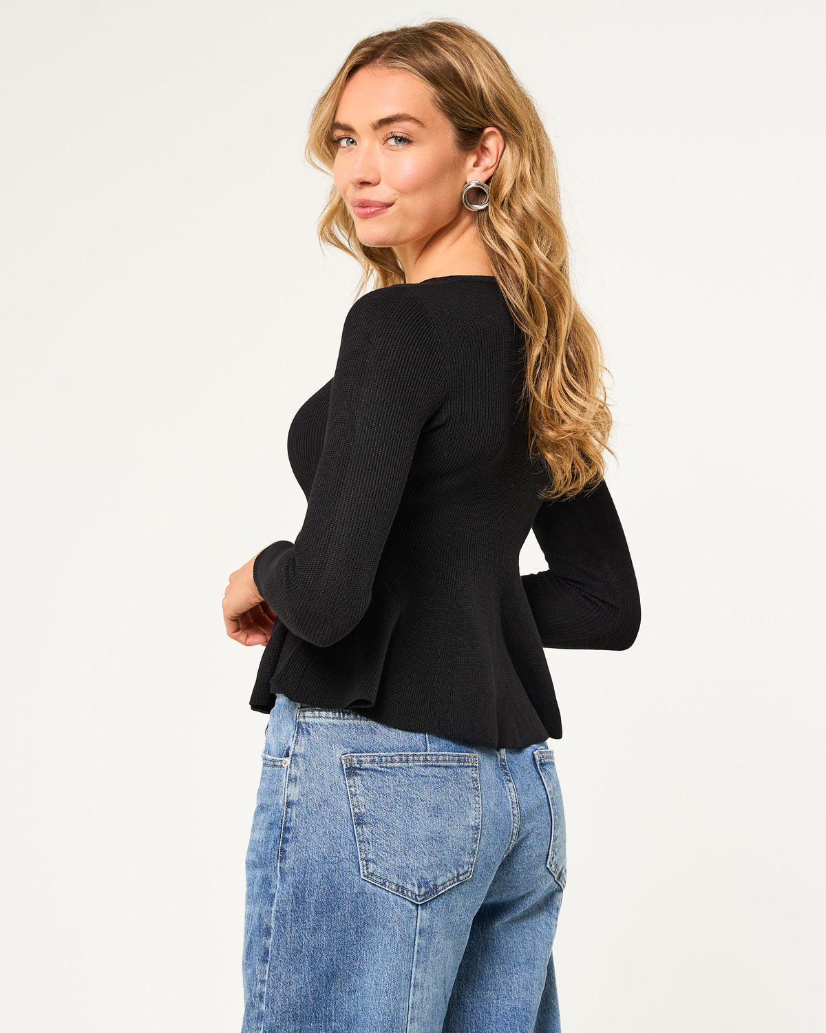 Peplum vest zwart