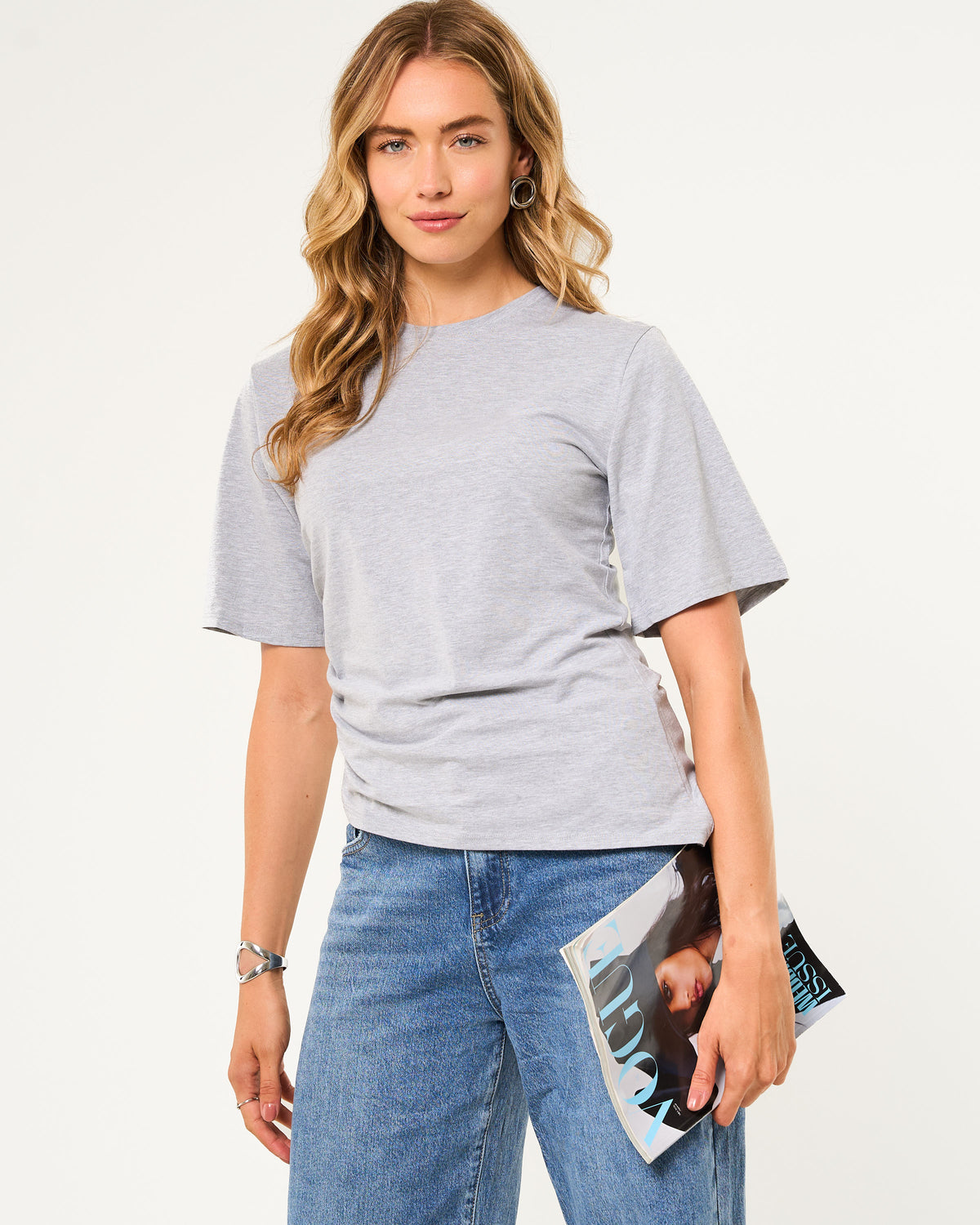 Asymmetrische t-shirt grijs
