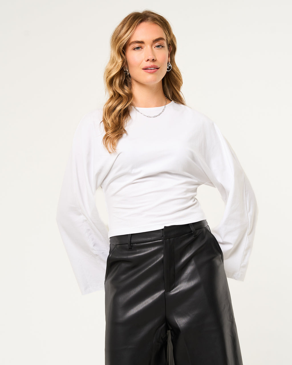 Getailleerde longsleeve wit