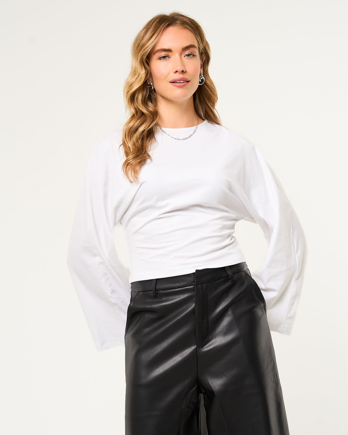 Getailleerde longsleeve wit