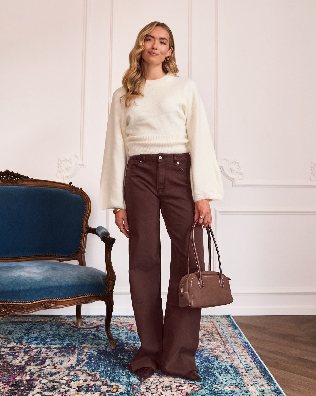 Tall jeans wide leg donkerbruin