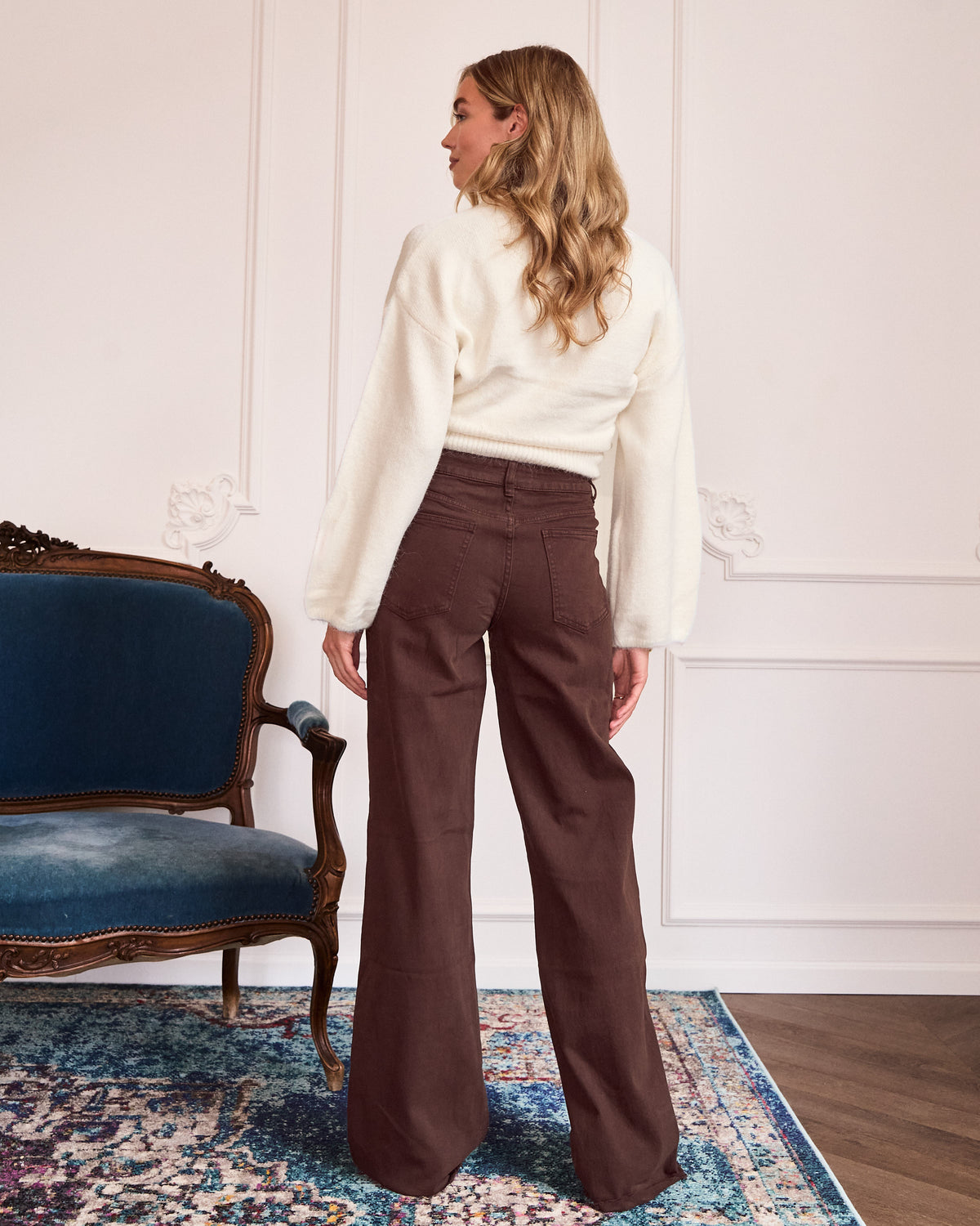 Tall jeans wide leg donkerbruin