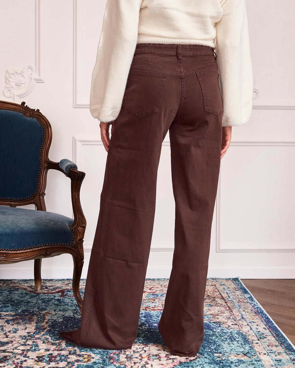 Tall jeans wide leg donkerbruin