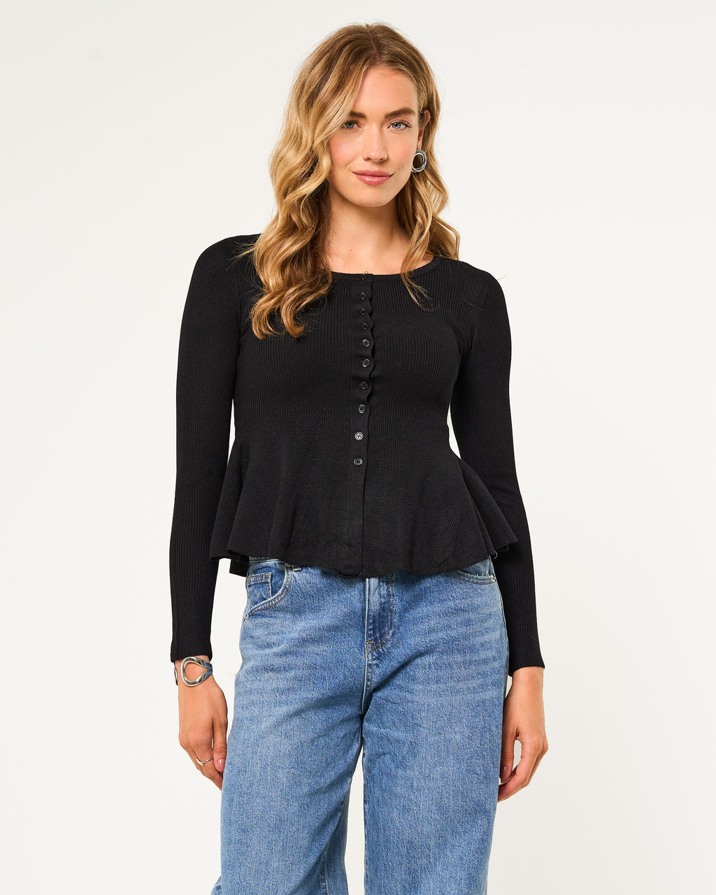 Peplum vest zwart