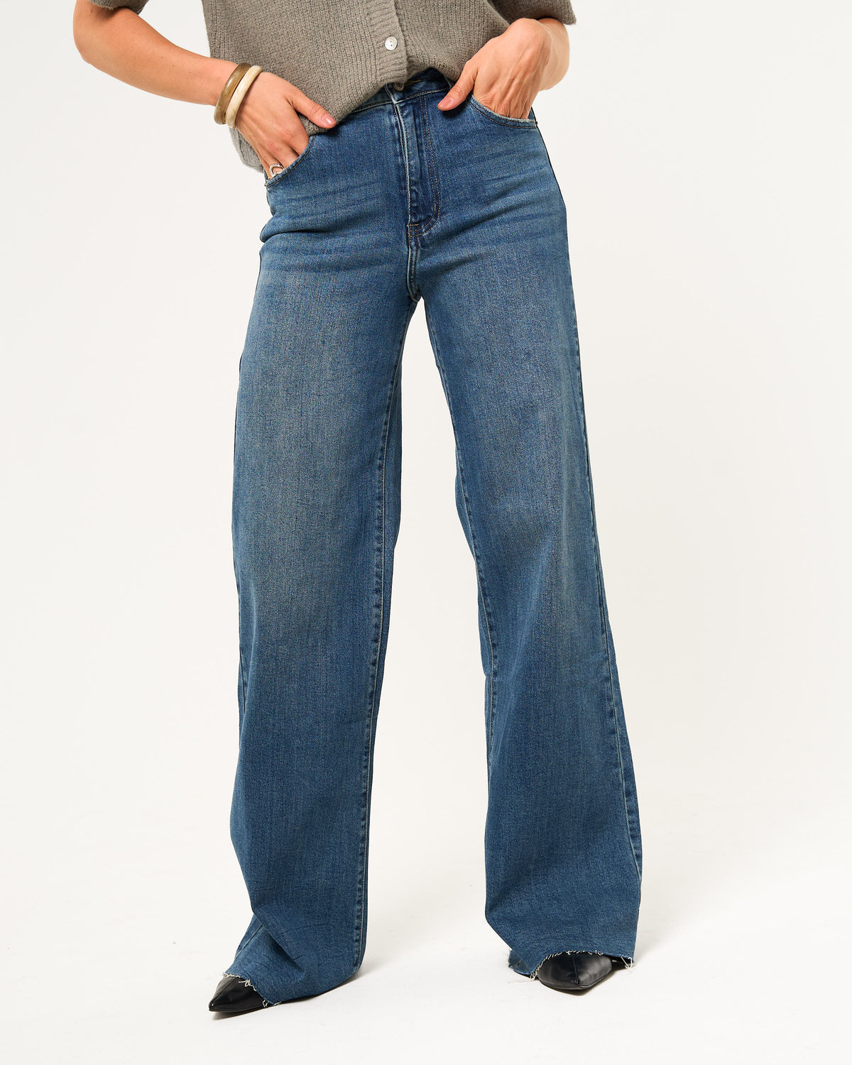 Tall jeans wide leg donkerblauw
