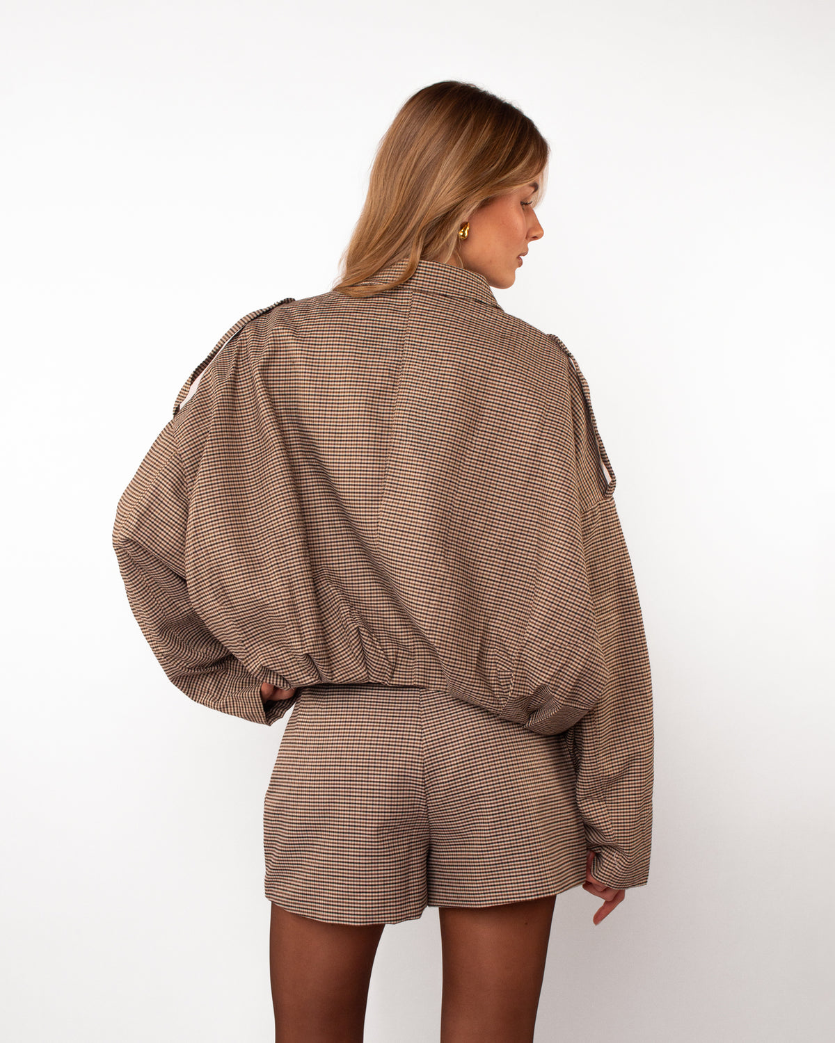 Geruite bomber jacket