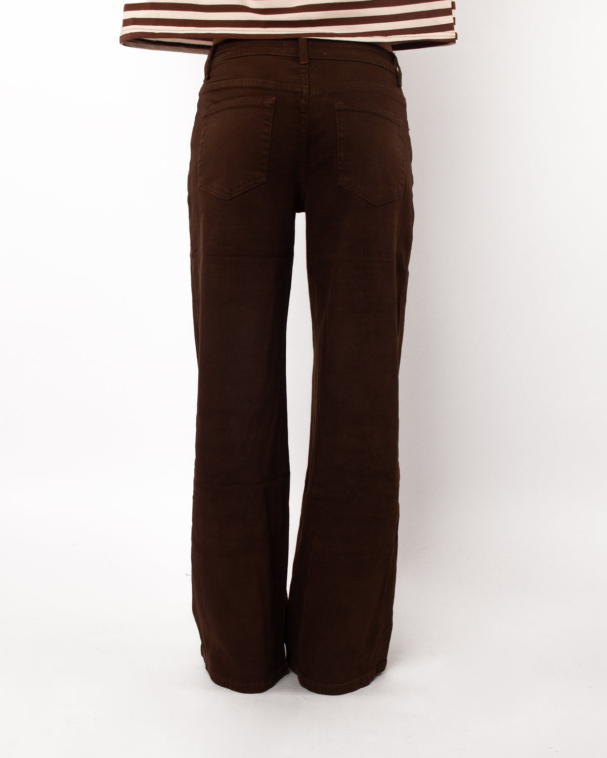 Wide leg jeans donkerbruin