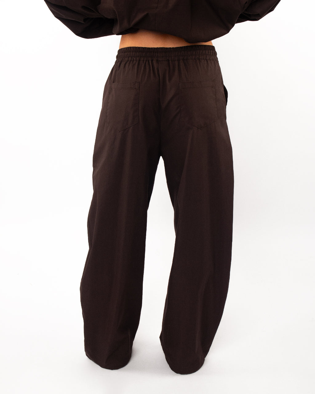 Sporty broek donkerbruin