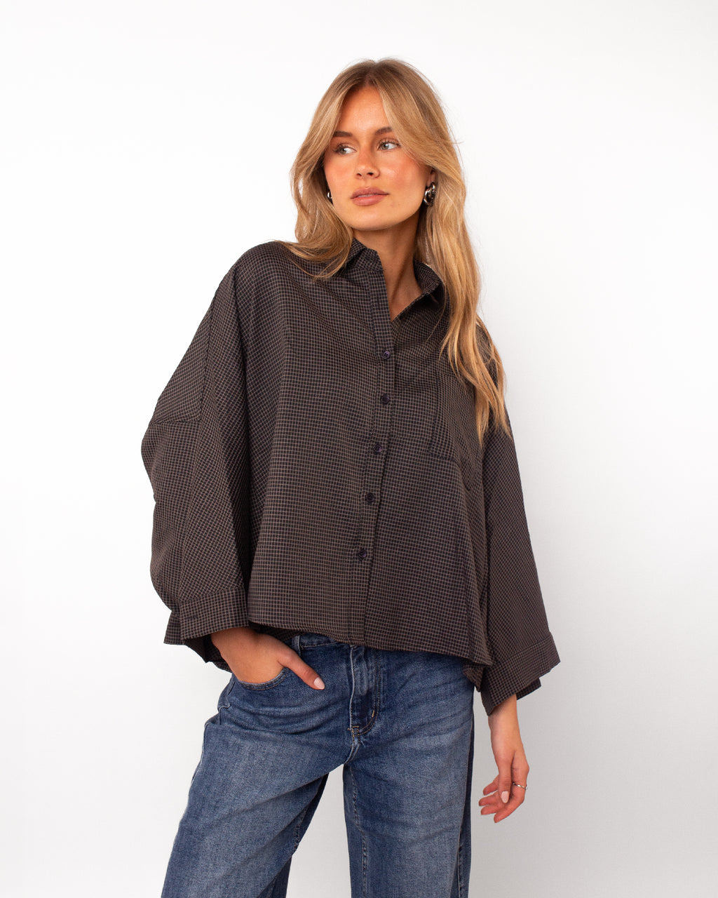 Oversized cape blouse ruit