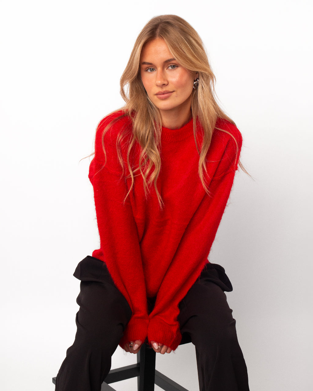Basic soft trui rood