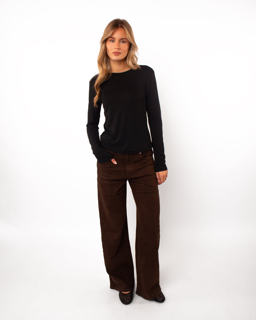 Basic shirt met lange mouwen zwart