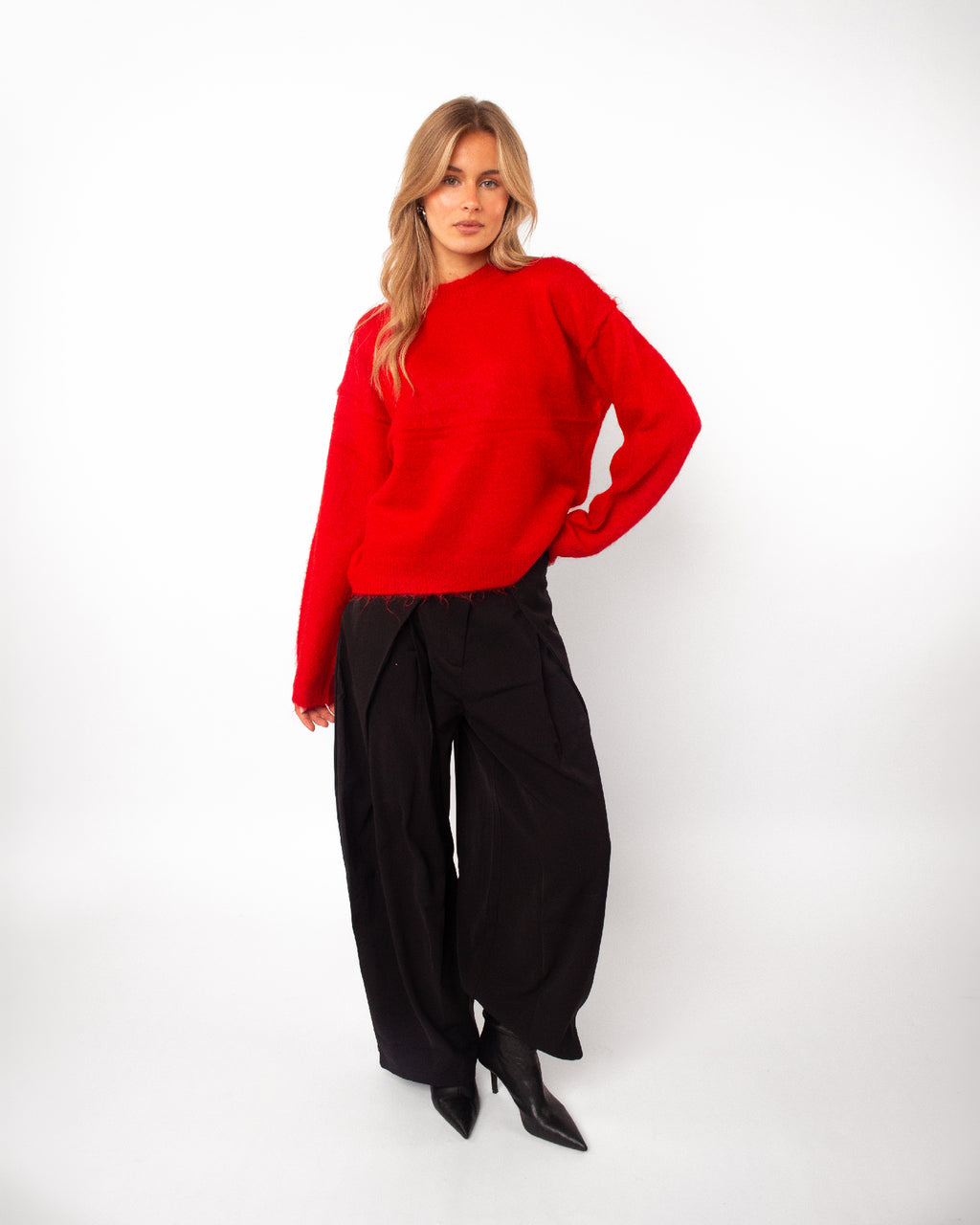 Basic soft trui rood
