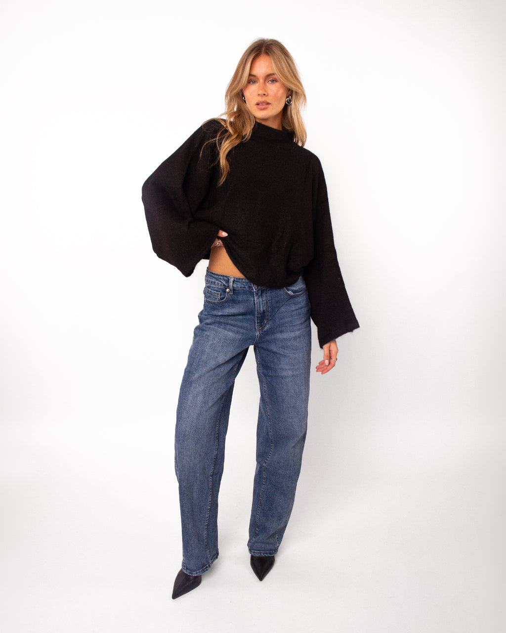 Tall jeans balloon fit donkerblauw