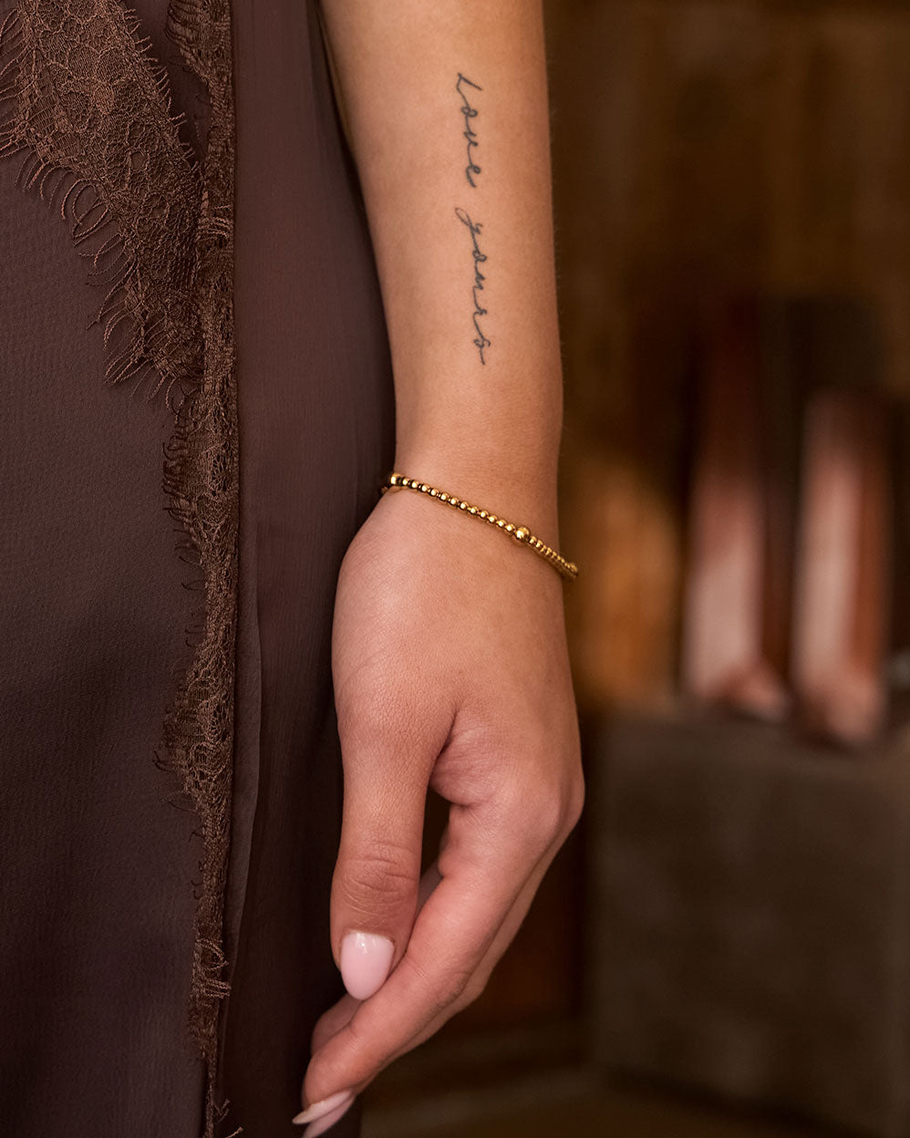 Armband met kraaltjes goud