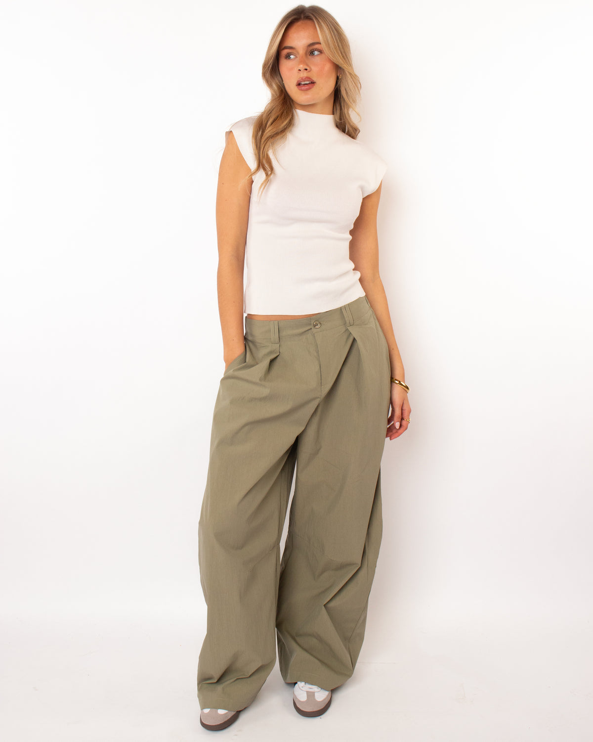 Loose fit cargo broek groen
