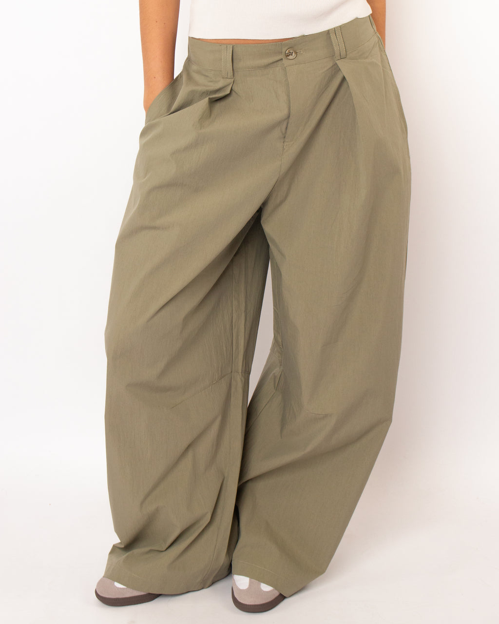 Loose fit cargo broek groen