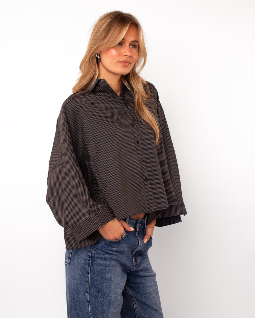 Oversized cape blouse ruit